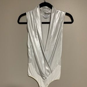 Bebe shiny white dress shirt